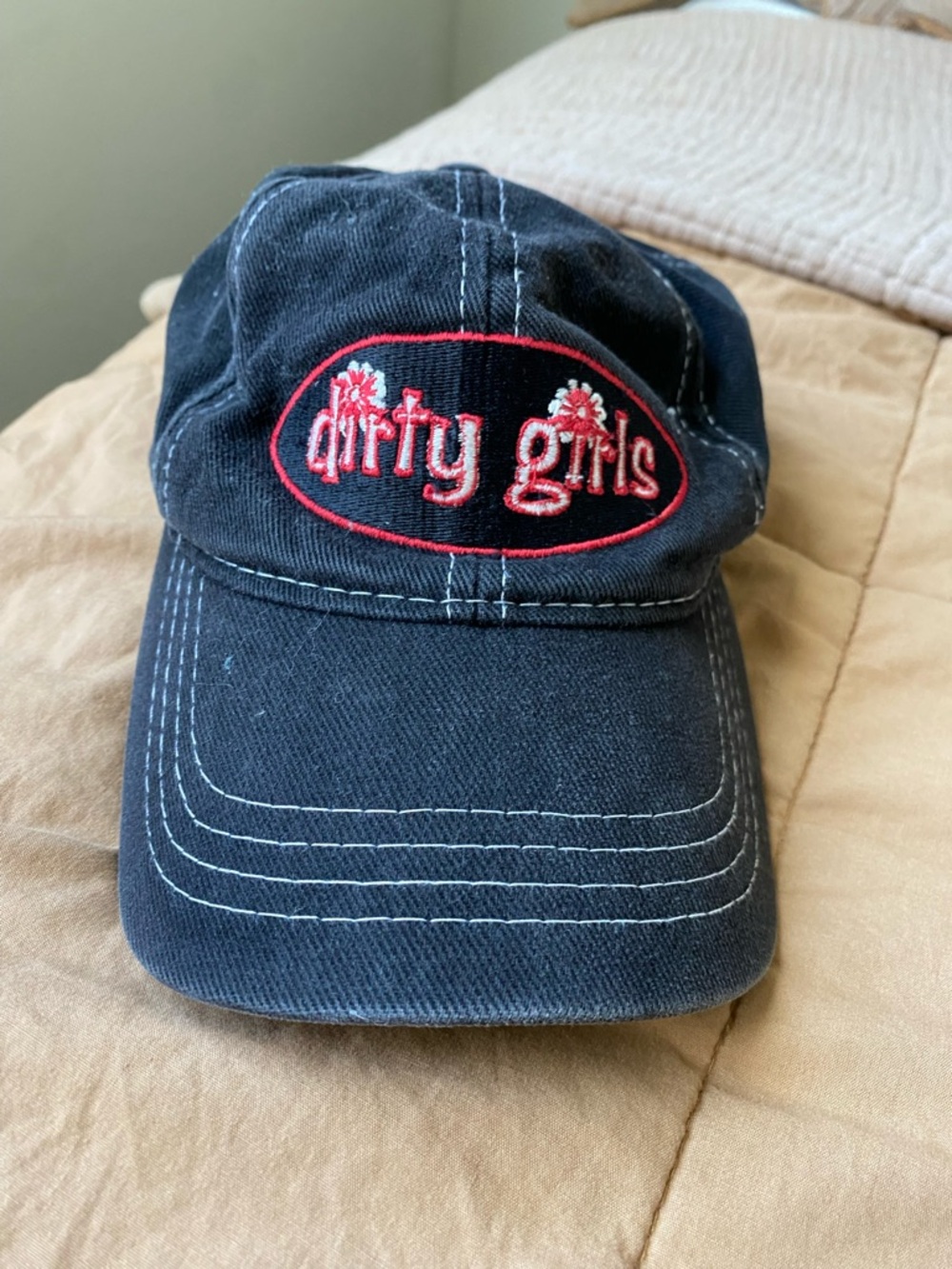 dirty girls Black Baseball Cap with red Embroidered Logo